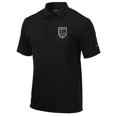 Mens Polo Shirt Columbia With NAIT Shield - shop at NAIT