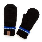 Unisex Mittens Knit W/Nait Embossed Leather Patch On Front