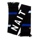 Unisex Scarf Knitted W/"Nait" & Embossed Leather Patch