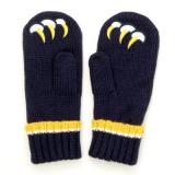Unisex Mittens Knit W/Claw On Palm & NAIT Embossed Leather P