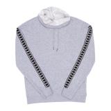 Unisex Sweater Fleece Combo Stripe Overlap Neck W/Nait On St
