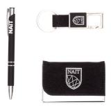 Gift Set W/Card Holder Key Ring & Pen In Box W/Nait Shield L