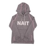 Ladies Hoodie Athletic Fit Contrast Piping W/Nait Tone On To