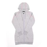 Ladies Hoodie Full Zip Long Contrast Piping W/NAIT Embroider