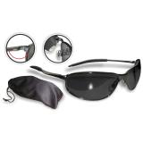 Safety Glasses Polarized Dark Lenses Spring Load Hinge W/Pou