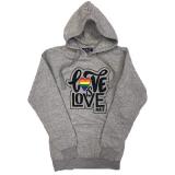 Unisex Hoodie Basic W/Love Is Love Pride & Nait Full Front