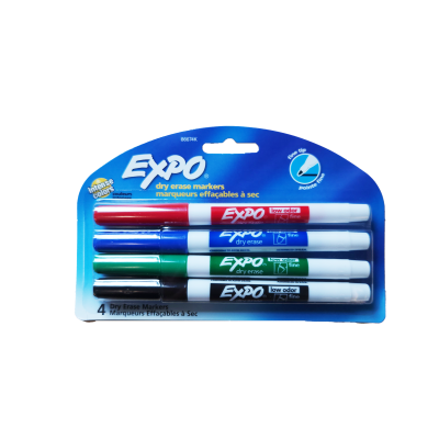 Marker Dry Erase Expo Low Odor Asst 4/Pk #86674K