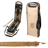 Bbq Set Bamboo Five Pieces Set In Zippered Case W/Nait Shiel