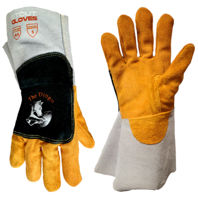 Glove The Dingo Cut 5 Cowhide Backhand Patch Gauntlet Lg