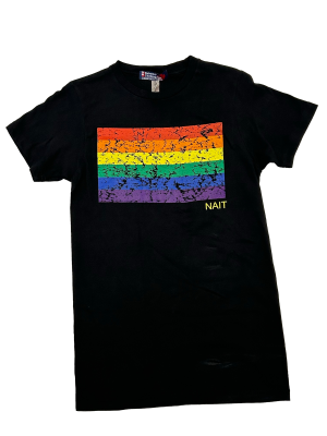 Unisex Tshirt Short Sleeve Basic W/Pride Flag & Nait Screen