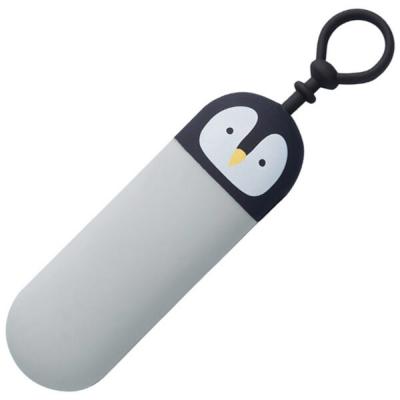 Key Case Slim Penguin Inside Clip & Pull Top Loop Silicone
