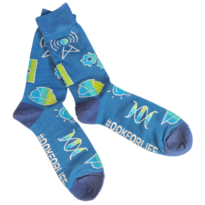 Unisex Sock Nait Icons Gradient Fill Blue Ankle & Toes Ookfo
