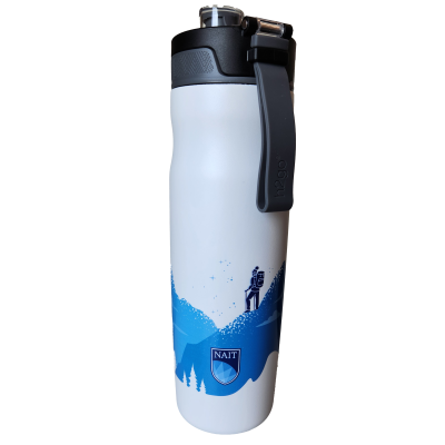 Water Bottle 21 Oz Double Wall Ss Push Button Lid W/Wrap Nai