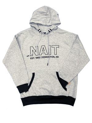 Unisex Hoodie Black Rib Knit Pockets Cuffs&Waistband W/Nait