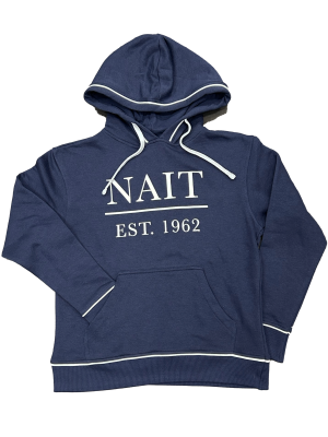 Ladies Hoodie White Drawcord & Piping On Hood Back Cuffs Nai