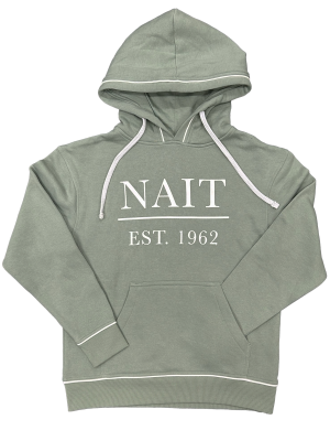 Ladies Hoodie White Drawcord & Piping On Hood Back Cuffs Nai