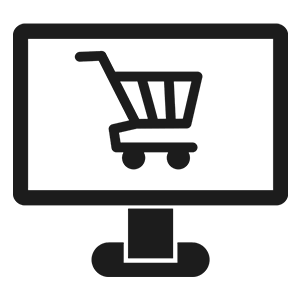 Computer Monitor with a Shopping Cart on the Screen